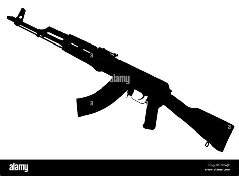 AK - 47 (AKM) assault rifle black silhouette Stock Photo - Alamy