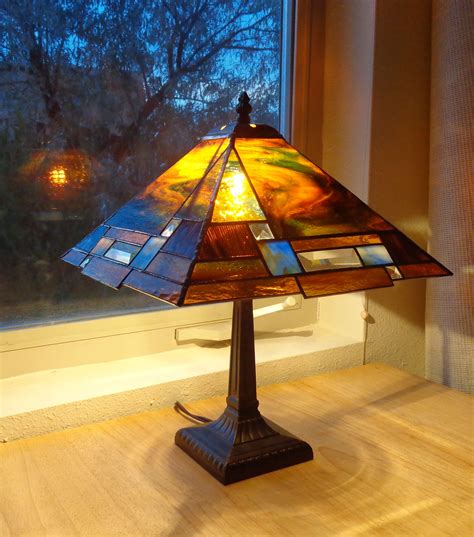 Custom Prairie Style Stained Glass Lamp by Krysia Designs | CustomMade.com