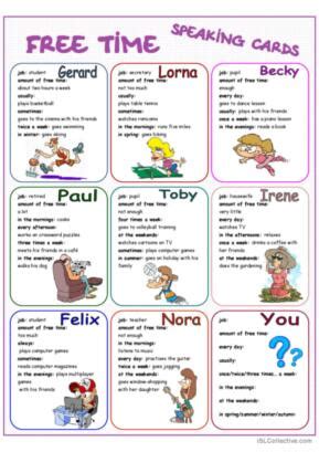 523 Free time, leisure activities English ESL worksheets pdf…