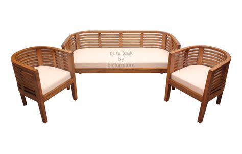 Cozy round teak sofa set (WS 17) - Genuine Teakwood Furniture Manufacturer in Mumbai