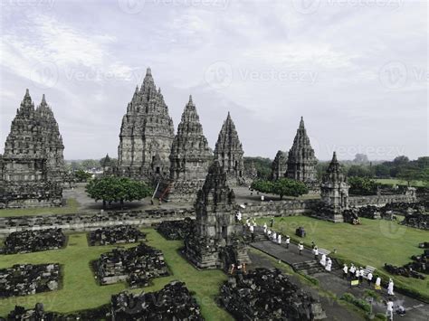 Aerial View of Beautiful Landscape Prambanan Temple complex in ...