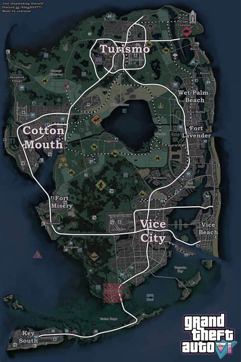 GTA 6. Grand Theft Auto VI: Vice City Map 3/4 by avatar-sd on DeviantArt