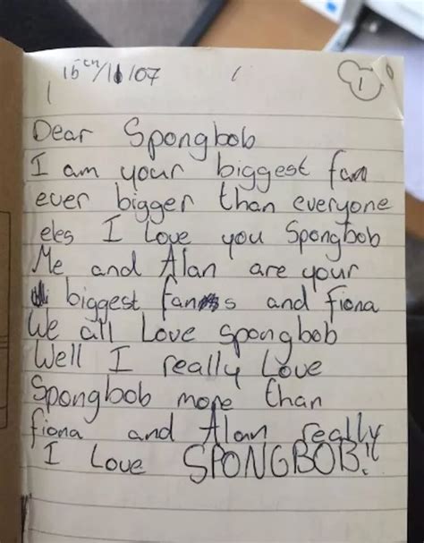 Teen finds Spongebob diary he wrote when he was a child - and it's seriously creepy - Irish ...