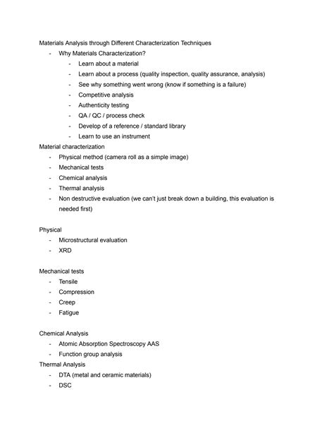 SOLUTION: Different characterization techniques - Studypool