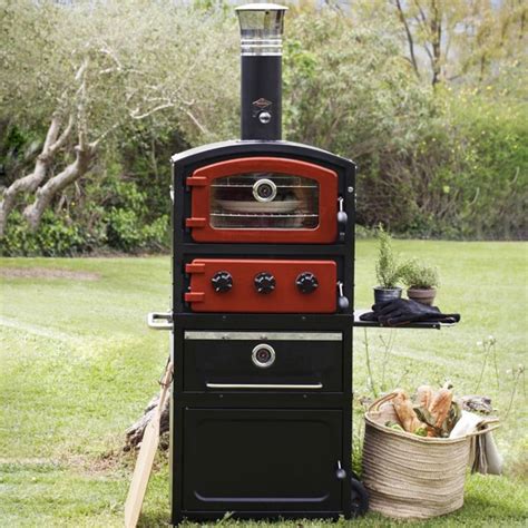 Fornetto Alto 19-Inch Wood-Fired Outdoor Pizza Oven And Smoker On Cart - Brick Red - 82-1002 ...