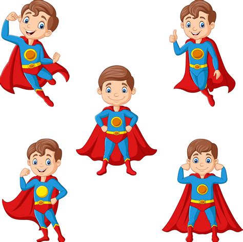 Cartoon superhero kids collection By tigatelu | TheHungryJPEG