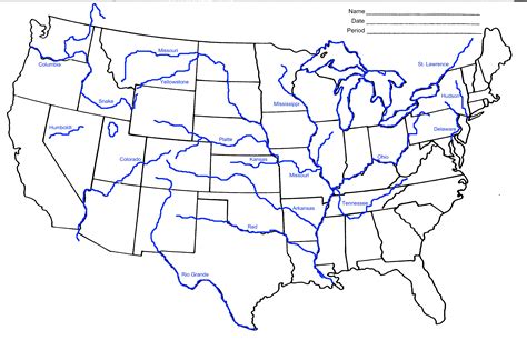 Us Map With Rivers