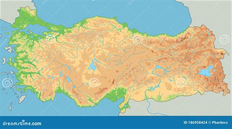 High Detailed Turkey Physical Map. Vector Illustration | CartoonDealer.com #186958424