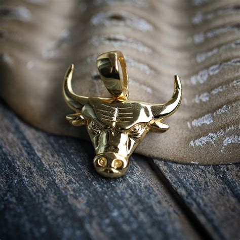 Mini 14k Gold Plated Bull Pendant