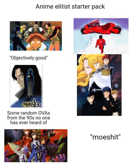 Anime elitist starter pack | /r/starterpacks | Starter Packs | Know Your Meme