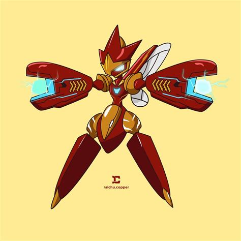 Raikchak Reang on Instagram: “Marvel x Pokemon! Mega Scizor x Ironman! 100 days of artwork: 3/ ...