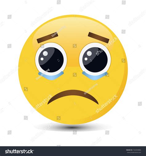 Crying Emoticon Big Eyes Tears Trendy: เวกเตอร์สต็อก (ปลอดค่าลิขสิทธิ์) 734394886 | Shutterstock