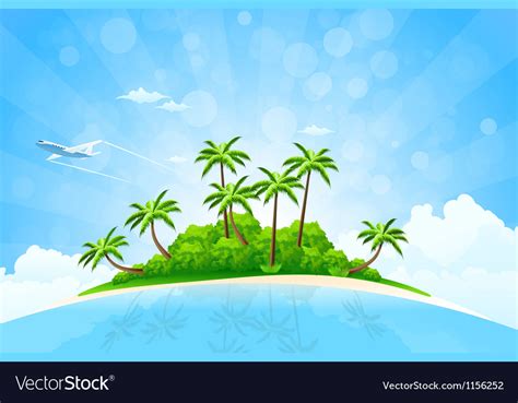 Tropical island background Royalty Free Vector Image