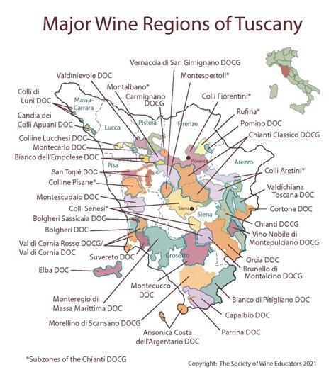 2023 Wine Map of: Tuscany - Society of Wine Educators