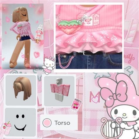 Free girl Roblox t-shirt pink strawberry milk softie t shirt in 2022 ...