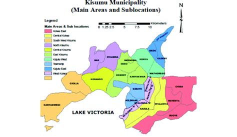 Map of Kisumu County showing Korando ''B" Village. | Download ...