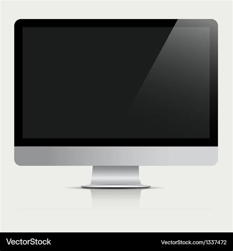 Computer monitor with black screen Royalty Free Vector Image