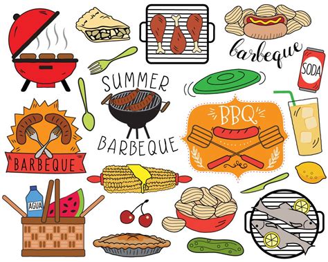 BBQ Clipart Summer Barbecue Clipart Picnic Clip Art Bbq UK ...