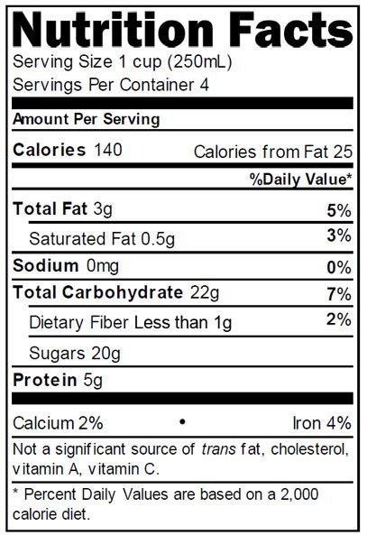 Soy Milk Nutrition Facts Label - Nutrition Ftempo