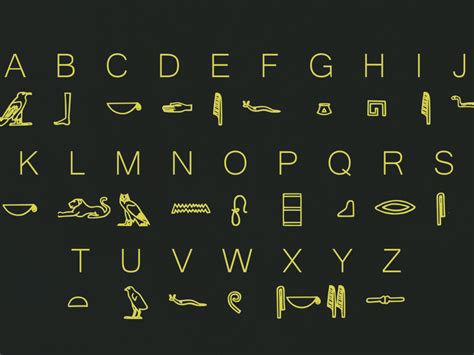 Egyptian Hieroglyph Typeface by James Dene on Dribbble