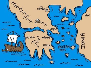 Cartoon Map of Ancient Greece by I Before E | Teachers Pay Teachers