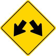 24" x 24" double arrow symbol street road warning sign