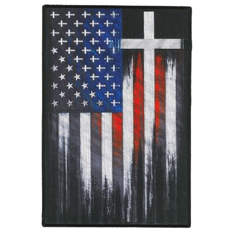 CROSS USA FLAG LARGE PATCH - Cross Designed inside US Flag, PATCH - 7.5" x 11" | eBay