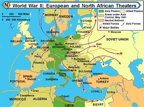 World War 2 Map Of Europe Battles