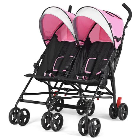 Baby Joy Foldable Twin Baby Double Stroller, Pink - Walmart.com - Walmart.com