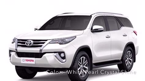 Toyota Fortuner Colors(Colours) available in India - YouTube