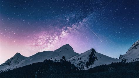 Night, Sky, Stars, Mountain, Scenery, Milky Way, 4K, #4.751 Wallpaper PC Desktop