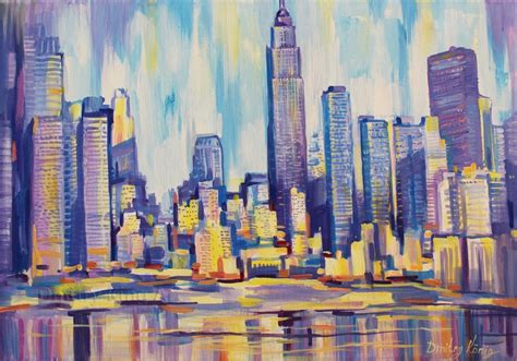 Large City Abstract Painting on Canvas Wall City Painting - Etsy