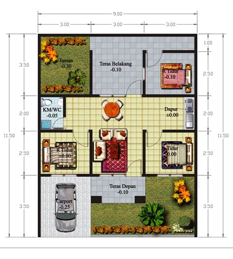 10 Desain Denah Rumah Idaman | Sun-ebank.com