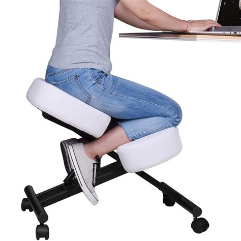 DRAGONN (By VIVO) Ergonomic Kneeling Chair, Adjustable Stool for Home & Office, Angled Posture ...