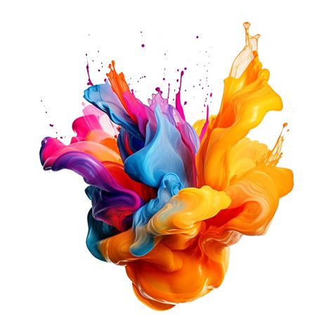 A colorful paint splatter with a splash of paint on a transparent background 24500972 PNG