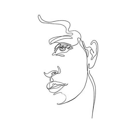 Simple portrait one line drawing | Line drawing, Simple portrait, Art drawings