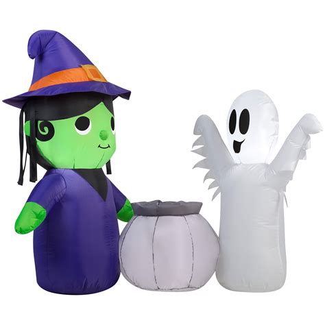 Halloween Airblown Inflatable-Witch and Ghost Scene by Gemmy Industries - Walmart.com