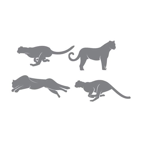 Cheetah Silhouette Set 2007691 Vector Art at Vecteezy