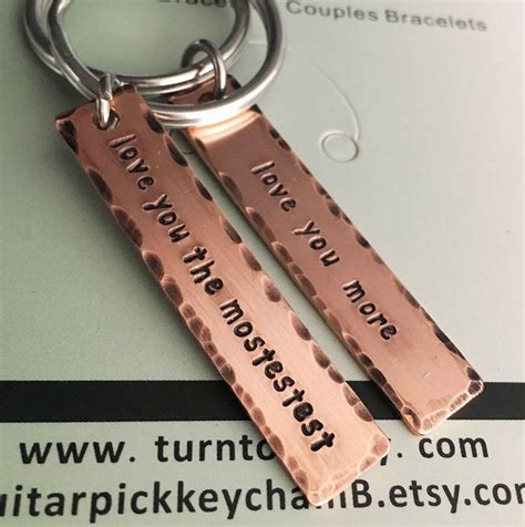 Couples Keychain Personalized Keychain for Couples Copper - Etsy