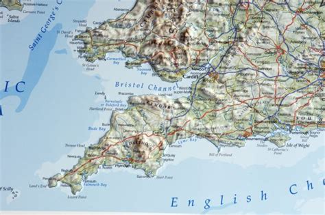 Dorrigo Raised Relief Map South West England A4 in Gift Box – Dorrigo