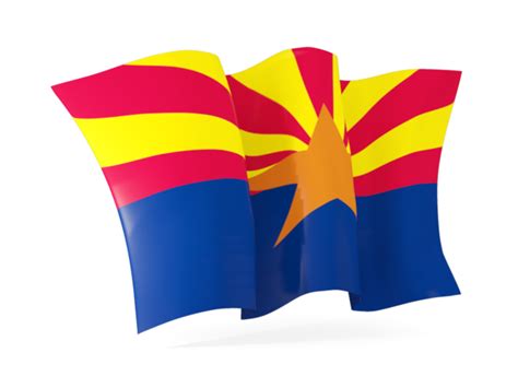 Waving flag. Illustration of flag of Arizona