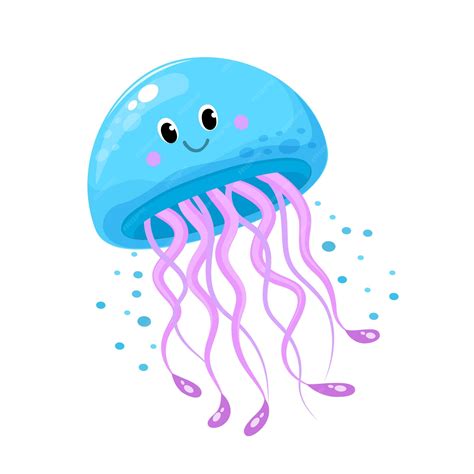 Premium Vector | Vector illustration of cute jellyfish