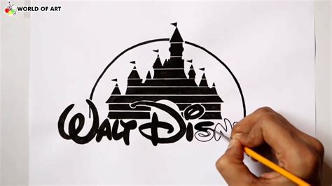 How To Draw Walt Disney Logo Disney Drawing Disney Castle Youtube ...