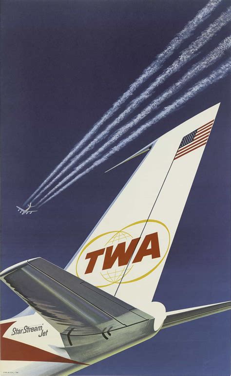 Vintage TWA Star Stream Jet Poster