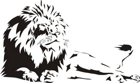 Lew :: Naklejkolandia | Pochoir silhouette, Illustration de lion, Pochoir