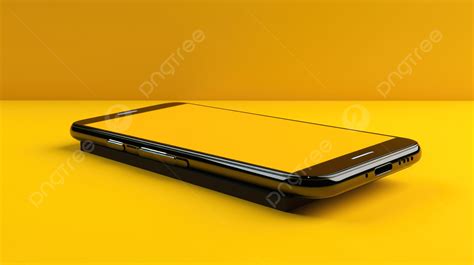 Yellow Backdropped Phone With A 3d Rendered Blank Screen Background, Phone, Phone 3d, Smartphone ...