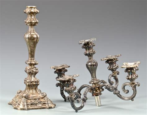 Lot 893: 6 Sterling Candlesticks & Silver Candelabra | Case Auctions