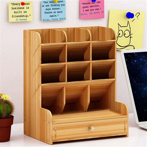 Multi-Function DIY Pen Holder Wooden Desk Organizer Desk Stationery - Walmart.com - Walmart.com