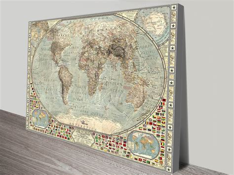 World View In Framed World Map Map Wall Art Antique World Map | The Best Porn Website