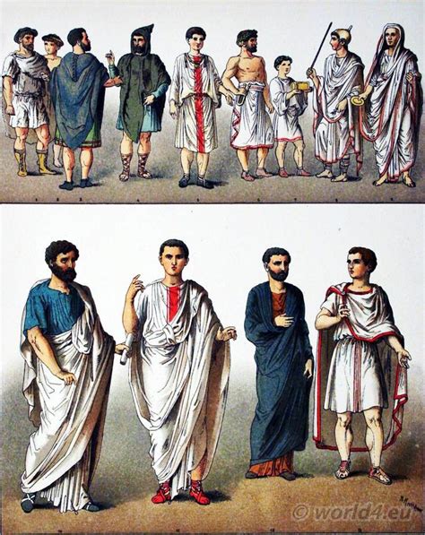 two pictures of men dressed in roman clothing